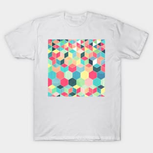 Yummy Summer Colour Honeycomb Pattern T-Shirt